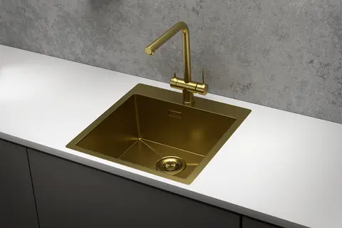 Кухонная мойка Granula GR-5151 (510*510) Золото Сатин