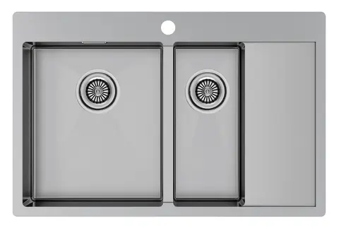 Кухонная мойка Paulmark Kroner 78/2SF L (780*510) Брашированная сталь BS