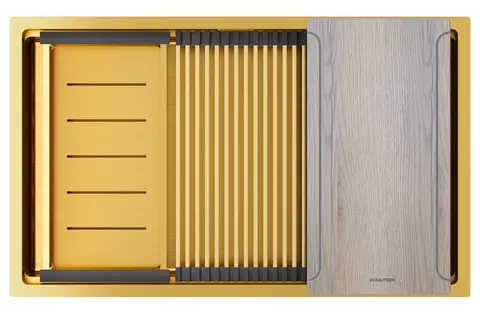 Кухонная мойка Paulmark Next-multi sink 74 UNI (740*450) Брашированное золото BG
